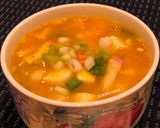 A picture of step 12 of Creamy Pumpkin Soup with Shrimp and Tofu.