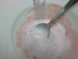Batido de yogurt y mermelada de fresa