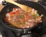 Une image de l'étape 9 de Coings, courgettes et tomates au lard fumé.