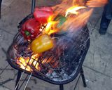A picture of step 1 of Grilled Pepper and Tomato Salad.