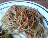 Foto del paso 8 de la receta: Fideos fritos con berenjenas doradas en salsa de naranja
