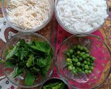 A picture of step 1 of Rice, Poha and Fenugreek Chila.