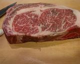 A picture of step 1 of Super Thick Rare Wagyu Steak.