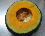 A picture of step 3 of Oven-Baked Halloween Meat-Stuffed Kabocha Squash.