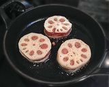 A picture of step 10 of Lotus Root Millfeuille with Garlic and Anchovy.