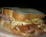 A picture of step 1 of Meat extravaganza sandwich.