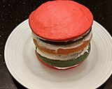 A picture of step 10 of White Butter Cake with Patriotic Stripes.