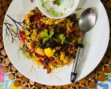 A picture of step 7 of Smoke Veggie Biryani.
