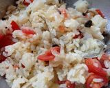 A picture of step 7 of Rice Salad with Tomatoes, Shimeji Mushrooms, and Watercress.
