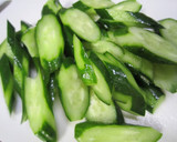 A picture of step 1 of Lightly Pickled Cucumbers.