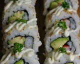 A picture of step 9 of California Rolls.
