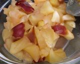 A picture of step 4 of Cheesecake with Sweet Potatoes and Jonathan Apples.