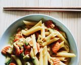 A picture of step 6 of Penne pasta filled with milk,.