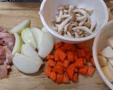 A picture of step 2 of Satoimo and Mushroom Milk Stew.