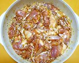 A picture of step 1 of Sautéed Chicken Marinated in My Special Sauce.