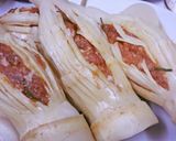 A picture of step 4 of Kanya's Stuffed Bamboo Shoots.