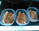 A picture of step 3 of BBQ flavored chicken tenders.