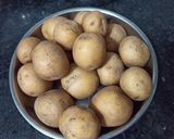 A picture of step 1 of Kashmiri Dum Aloo.