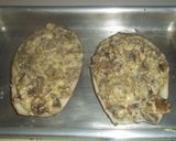 Foto del paso 11 de la receta Berenjenas gratinadas rellenas de champiñones, jamón y bechamel