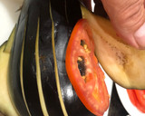Foto del paso 5 de la receta: Berenjenas en abanico de jamón, lacón y jamón dulce o York con tomate y mozzarella
