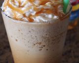 A picture of step 5 of Starbucks-style Caramel Frappuccino.