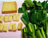 A picture of step 1 of Stir-Fried Komatsuna and Atsuage with Ginger.