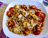 Foto del paso 4 de la receta Ensalada templada de arroz, lentejas, pollo y tomate