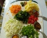 A picture of step 1 of Potato veggies stuff papad roll with salad.