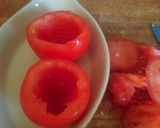 A picture of step 1 of Mandys breakfast tomatoes.