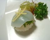 A picture of step 7 of Simple Temari Sushi Using a Pack of Sashimi.