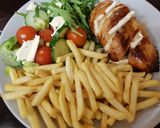 A picture of step 3 of My Roast Breast of Chicken with Melted brié. With Chips & Salad.