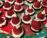 A picture of step 3 of Santa hats.