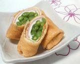 A picture of step 6 of Low-Carb Aburaage Spring Rolls.