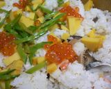 A picture of step 5 of Chirashizushi with Leftovers from Osechi.