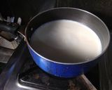 A picture of step 1 of Kesari bread shahi tukde.