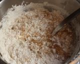 A picture of step 7 of peanut butter banana Chocolate chip cookie bars.
