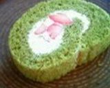 A picture of step 22 of Moist Fluffy Green Tea Chiffon Swiss Roll.