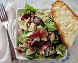 A picture of step 7 of Mixed Endives, Roasted Shiitake Mushrooms, Toasted Pecans, Red Grapes with Aged Goat Cheese Crostini.