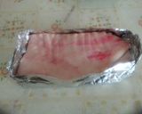 A picture of step 5 of Roasted Pork Belly. Crispy on the skin..