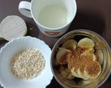A picture of step 1 of Kuttu pancakes.