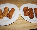 A picture of step 4 of Kanikama (Imitation Crab) Spring Rolls.