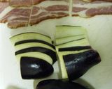 A picture of step 2 of Eggplant and Bacon with Poached Egg.