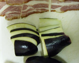 A picture of step 2 of Eggplant and Bacon with Poached Egg.