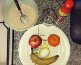 Foto del paso 1 de la receta: Tortita para merienda o desayuno con avena,harina integral y frutas..💪💜