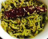 A picture of step 5 of Lau’er Khosha Bhaja (Bottle Gourd Skin Fry) 💁🏻♀️.