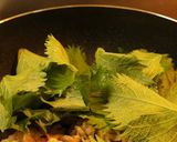 A picture of step 5 of Pork and Miso Stir Fry with Lots of Shiso Leaves.