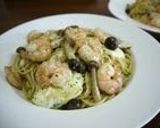 A picture of step 5 of Spaghetti Genovese with Prawn, Avocado & Cheese.