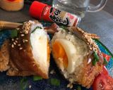A picture of step 9 of Pork Belly Egg Onigiri.