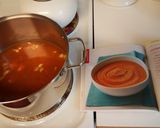 A picture of step 3 of Curried Carrot Soup from the Nutri Ninja recipe book.