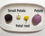 A picture of step 4 of Nerikiri Wagashi: "菖蒲 Shobu (Iris)".